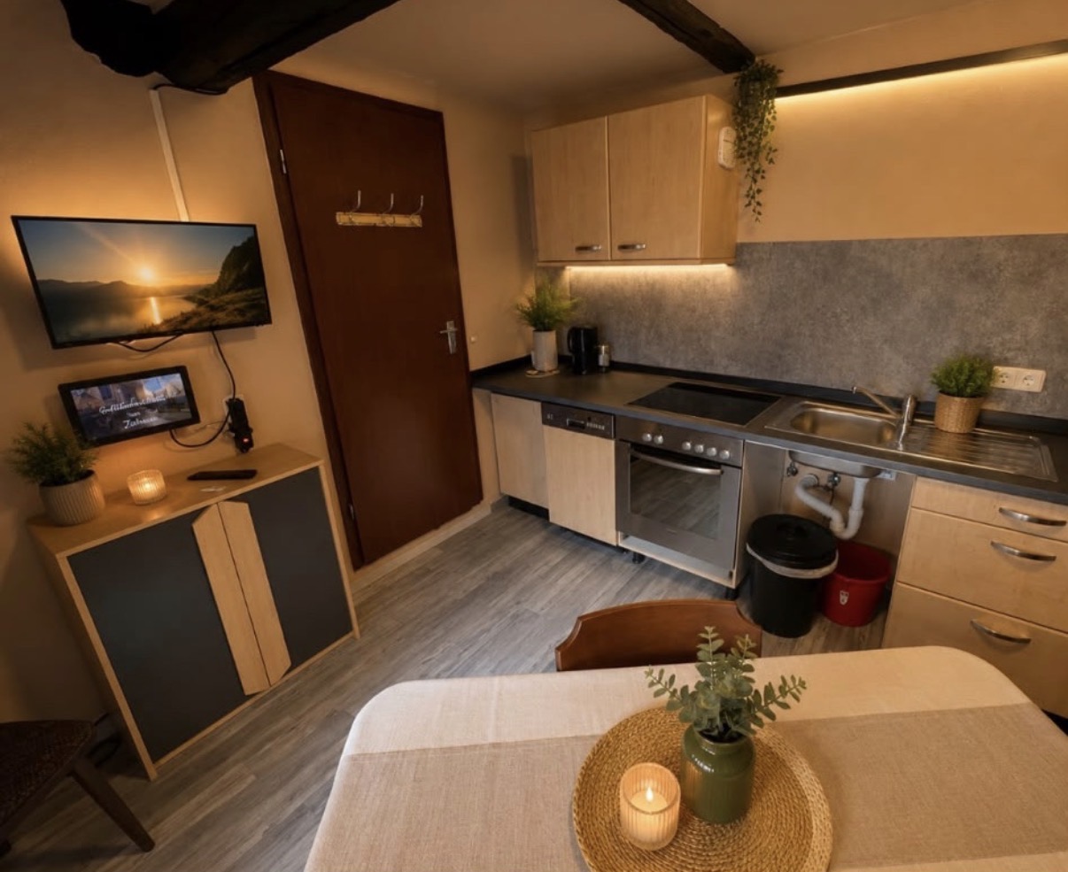 Wohnküche mit TV und Essplatz
